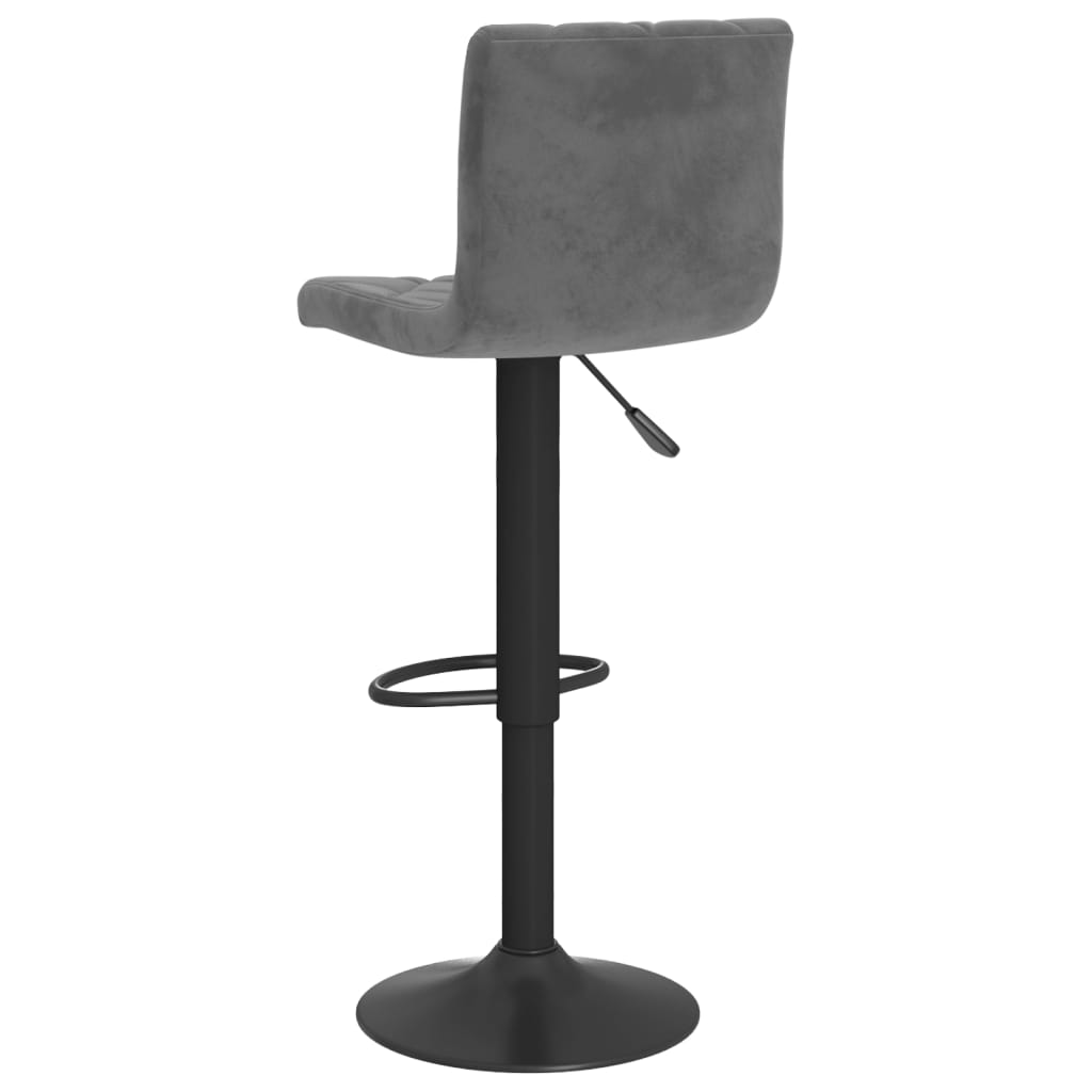 vidaXL Tabourets de bar lot de 2 gris foncé velours