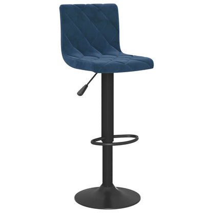 Tabourets de bar lot de 2 bleu velours