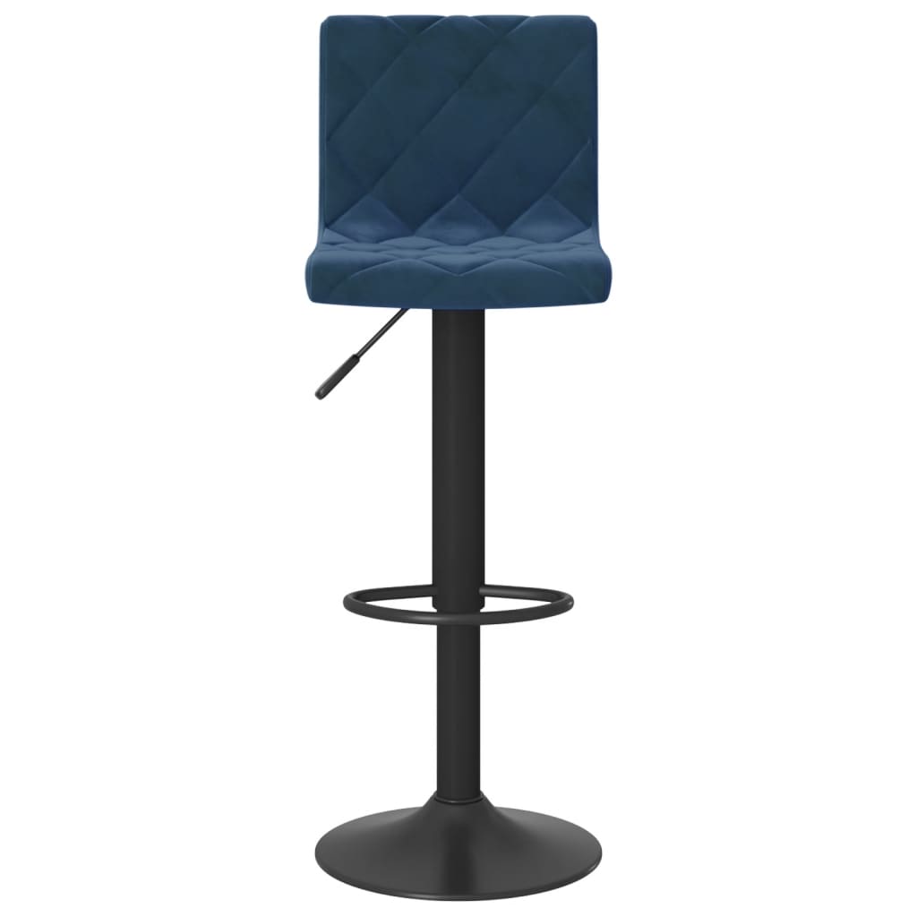 Tabourets de bar lot de 2 bleu velours