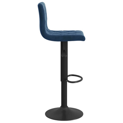 Tabourets de bar lot de 2 bleu velours