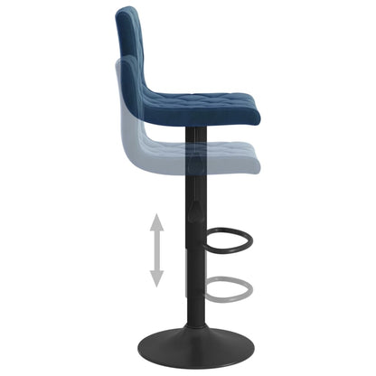 Tabourets de bar lot de 2 bleu velours