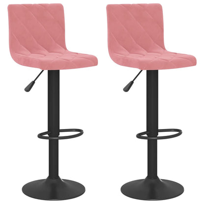 Tabourets de bar lot de 2 rose velours