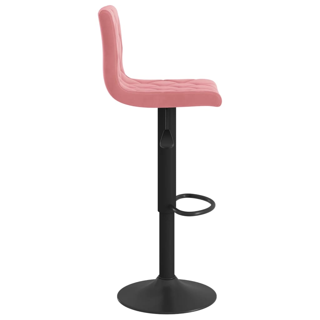 Tabourets de bar lot de 2 rose velours