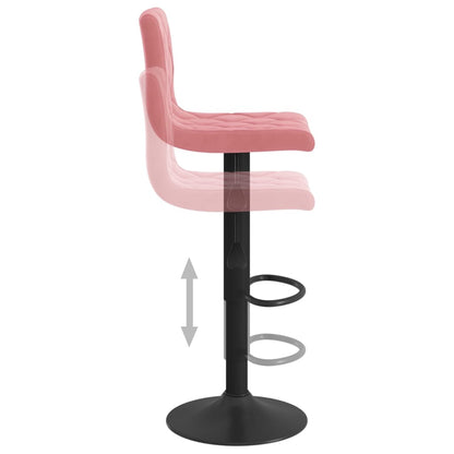 Tabourets de bar lot de 2 rose velours