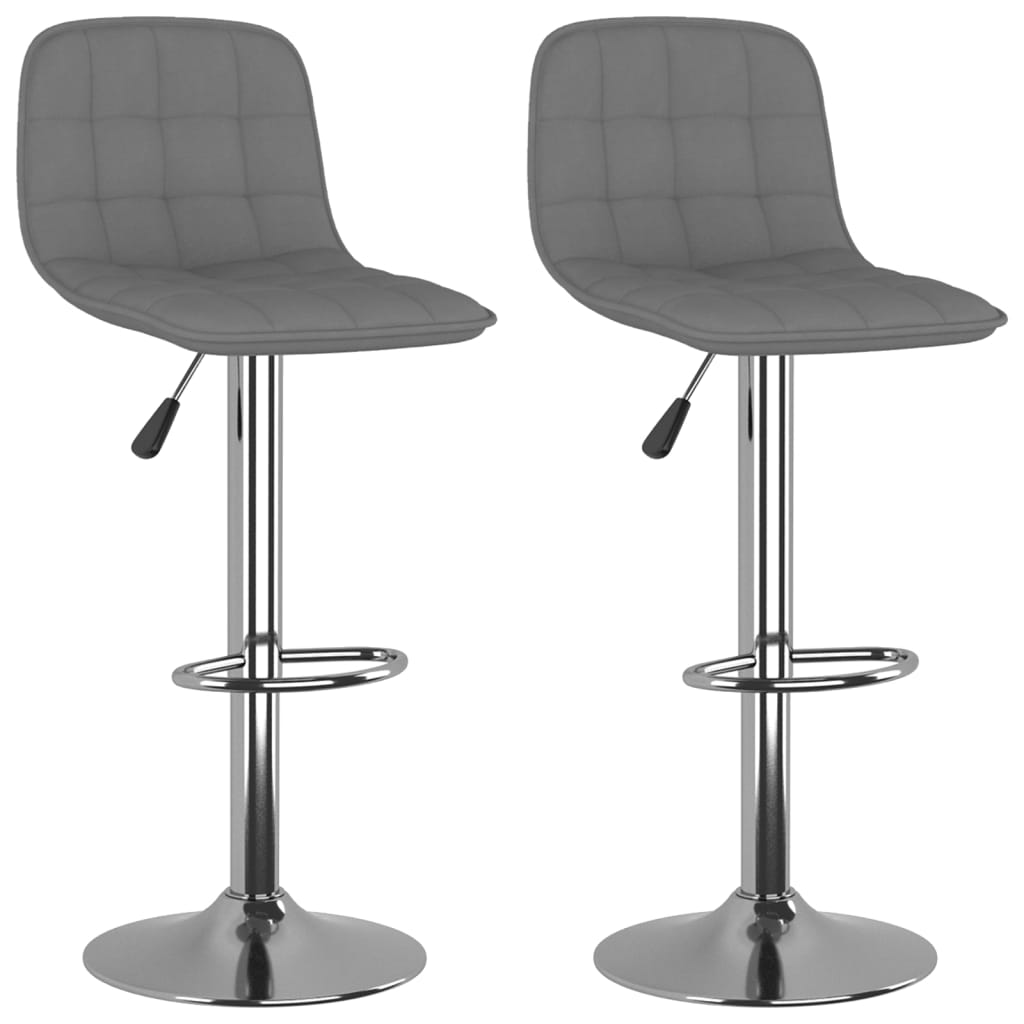 Tabourets de bar lot de 2 gris clair tissu