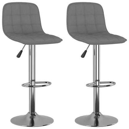 Tabourets de bar lot de 2 gris clair tissu