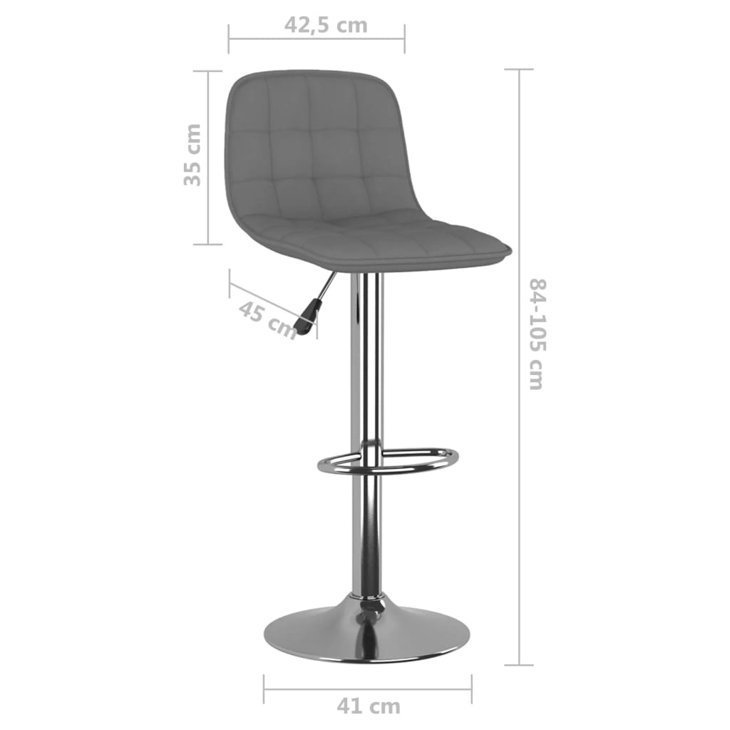 Tabourets de bar lot de 2 gris clair tissu