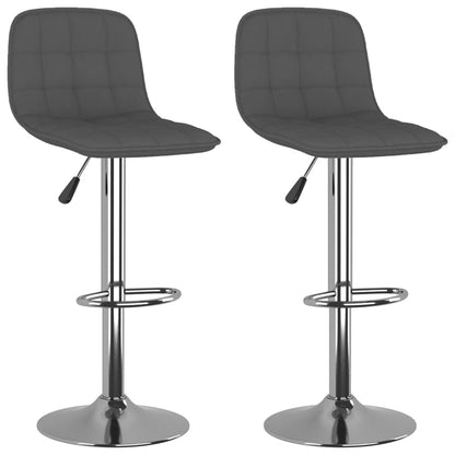 Tabourets de bar lot de 2 gris foncé tissu