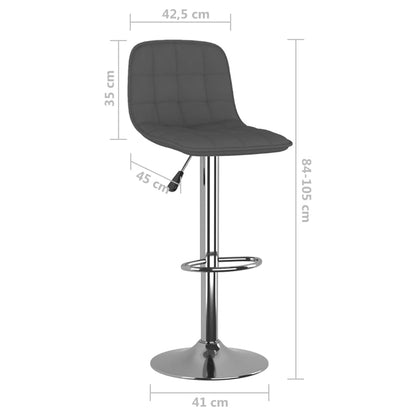 Tabourets de bar lot de 2 gris foncé tissu