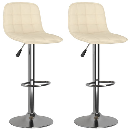 Tabourets de bar lot de 2 crème tissu