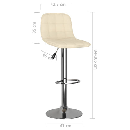 Tabourets de bar lot de 2 crème tissu