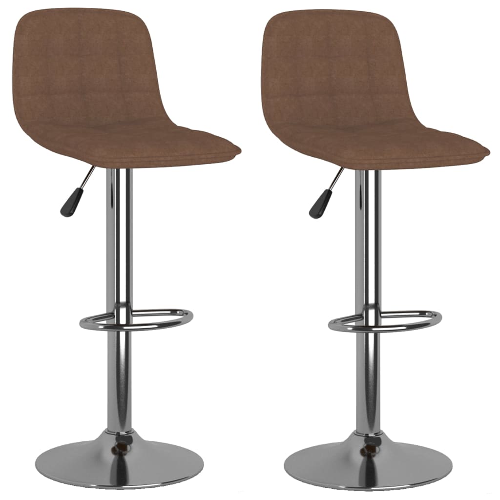 Tabourets de bar lot de 2 marron tissu