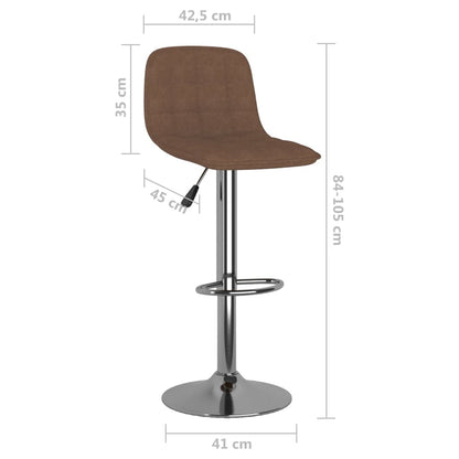 Tabourets de bar lot de 2 marron tissu