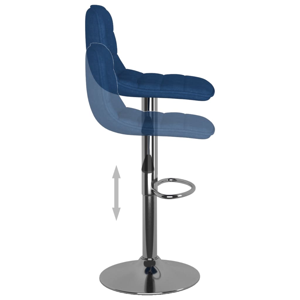 Tabourets de bar lot de 2 bleu tissu