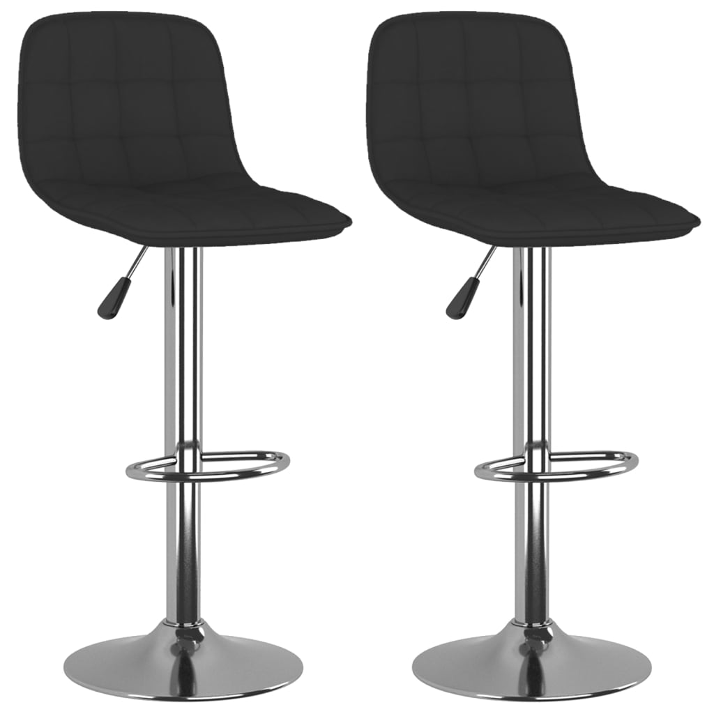 Tabourets de bar lot de 2 noir tissu