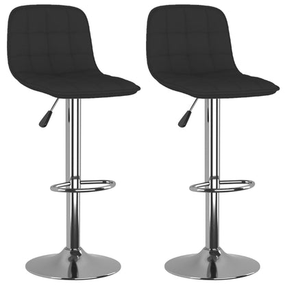 Tabourets de bar lot de 2 noir tissu