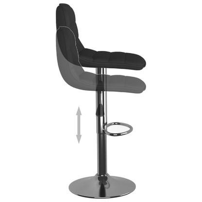 Tabourets de bar lot de 2 noir tissu