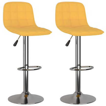 Tabourets de bar lot de 2 jaune tissu