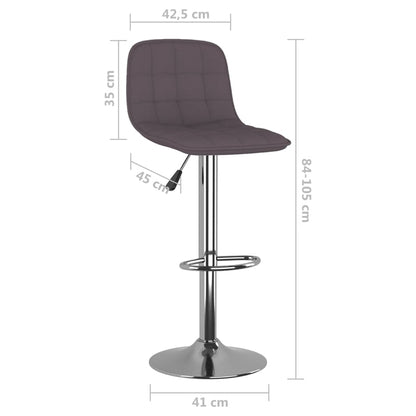 Tabourets de bar lot de 2 taupe tissu