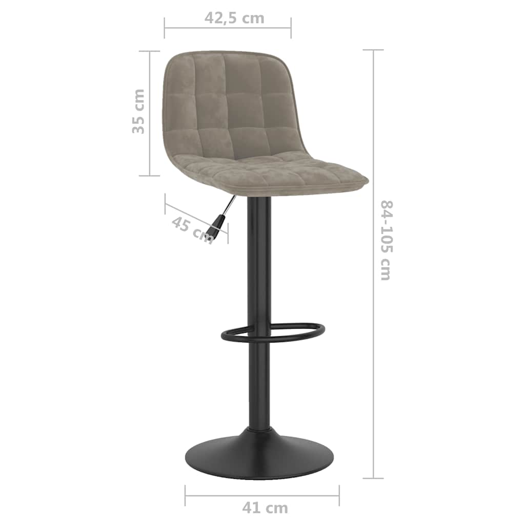 Tabouret de bar Gris clair Velours