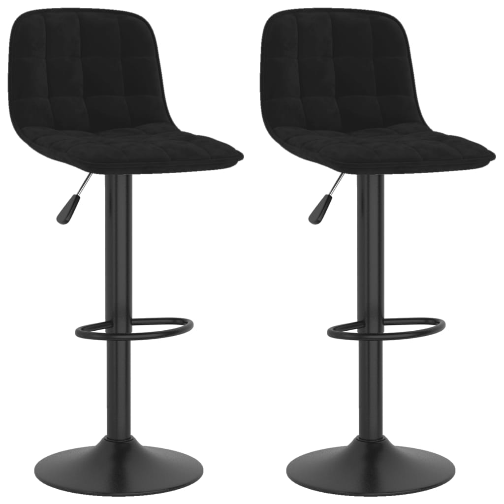 vidaXL Tabourets de bar lot de 2 noir velours