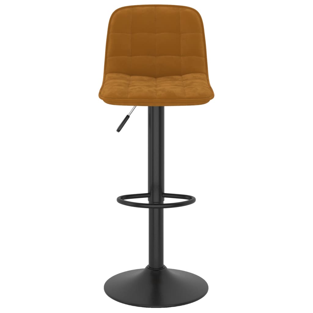 Tabourets de bar lot de 2 marron velours