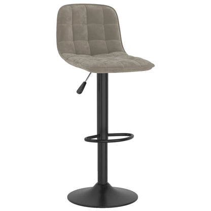 Tabourets de bar lot de 2 gris clair velours