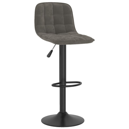 Tabourets de bar lot de 2 gris foncé velours