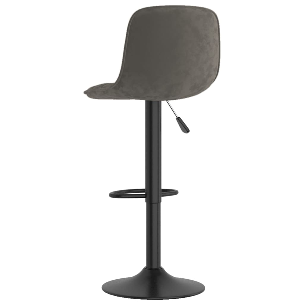 Tabourets de bar lot de 2 gris foncé velours