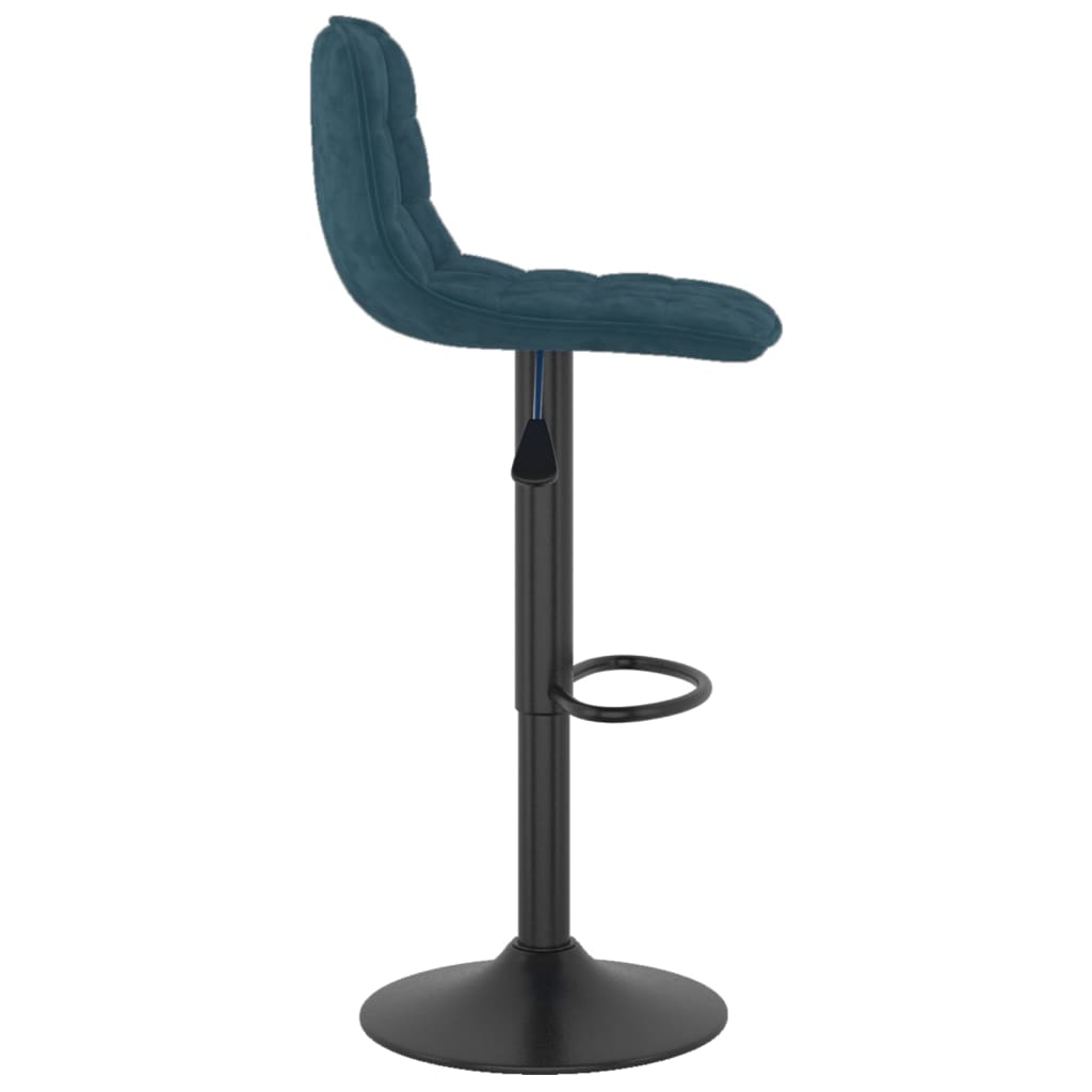 Tabourets de bar lot de 2 bleu velours