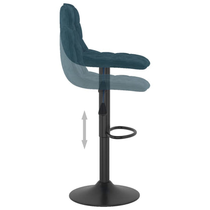 Tabourets de bar lot de 2 bleu velours