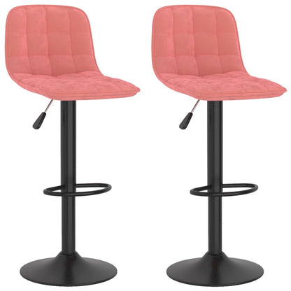 Tabourets de bar lot de 2 rose velours