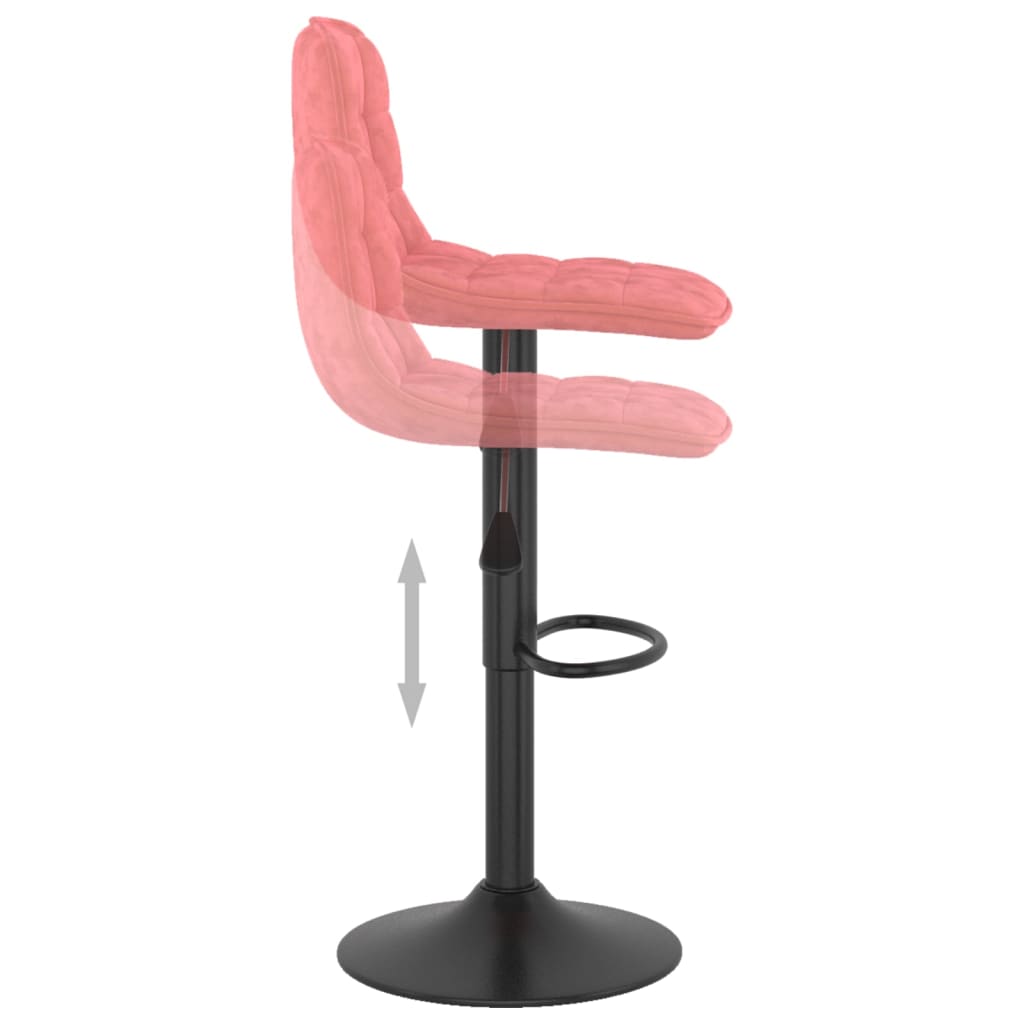 Tabourets de bar lot de 2 rose velours