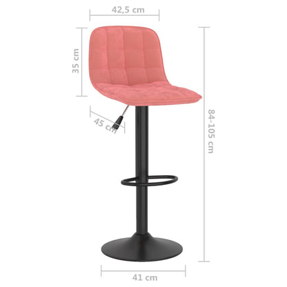 Tabourets de bar lot de 2 rose velours