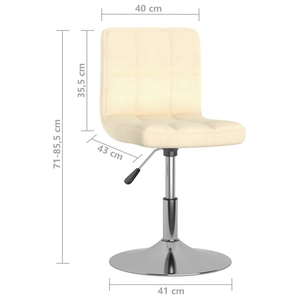 Tabouret de bar pivotant Crème Tissu