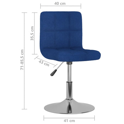 Tabouret de bar pivotant Bleu Tissu