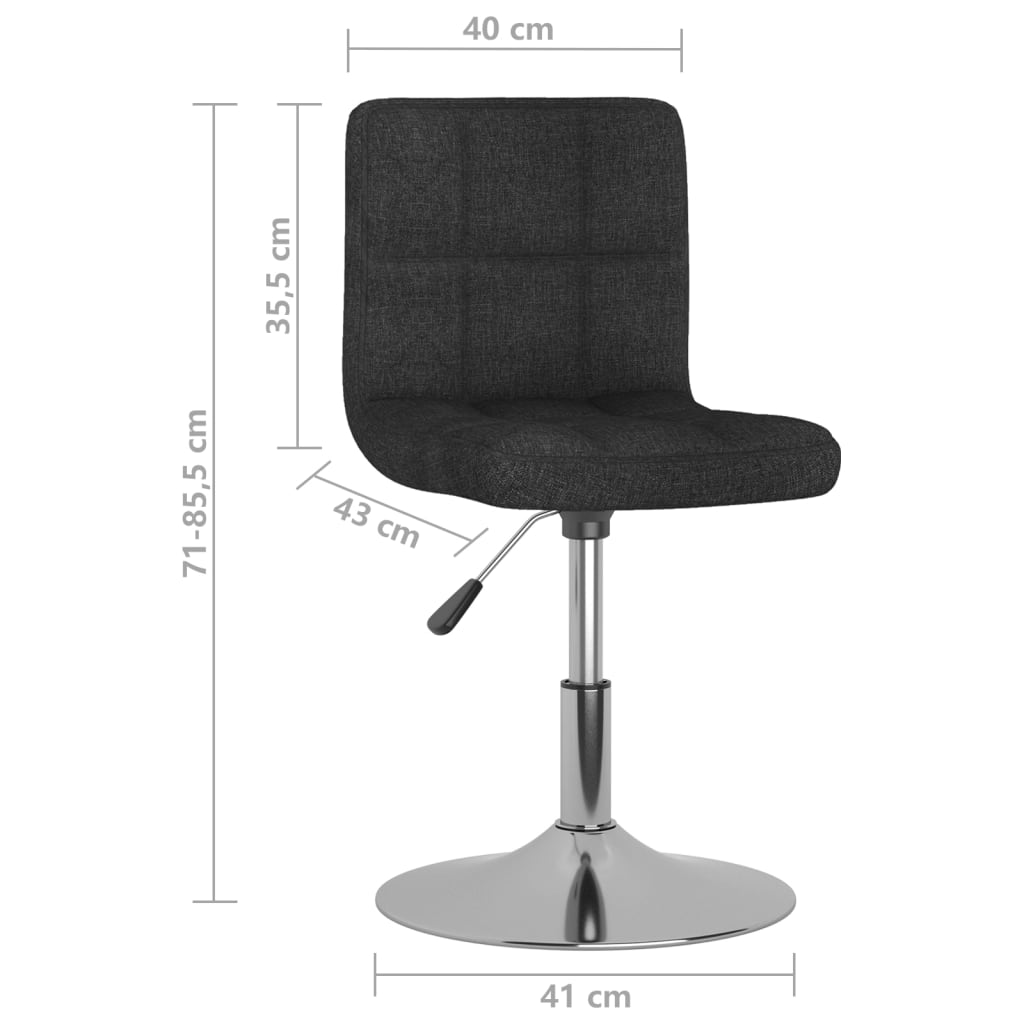 Tabouret de bar pivotant Noir Tissu