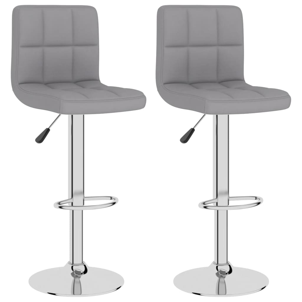 Tabourets de bar lot de 2 gris clair tissu