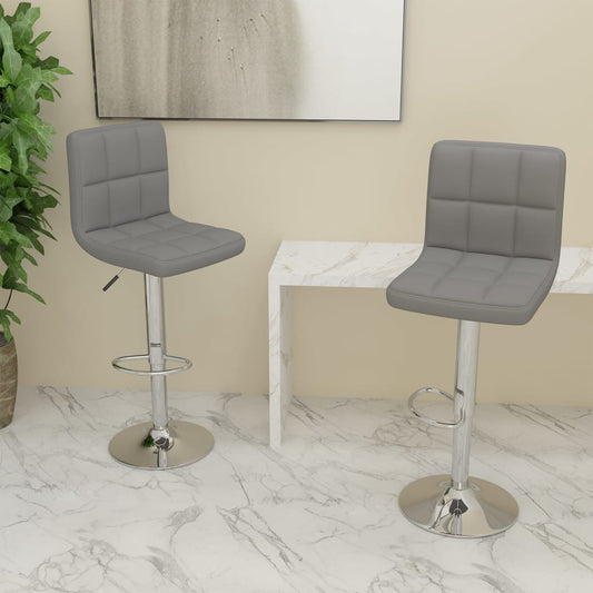 Tabourets de bar lot de 2 gris clair tissu