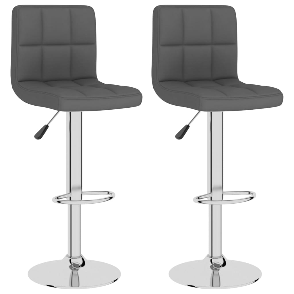 Tabourets de bar lot de 2 gris foncé tissu