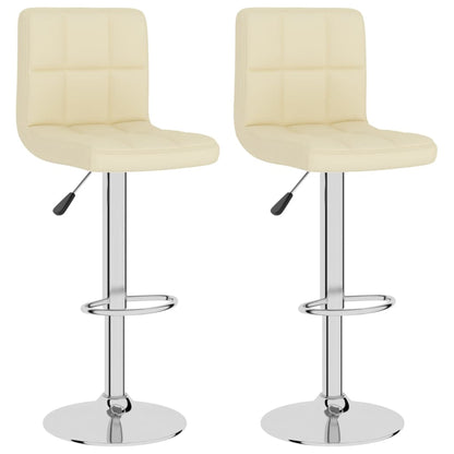 Tabourets de bar lot de 2 crème tissu