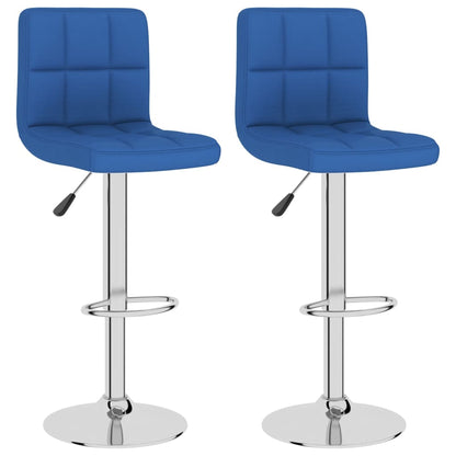 Tabourets de bar lot de 2 bleu tissu