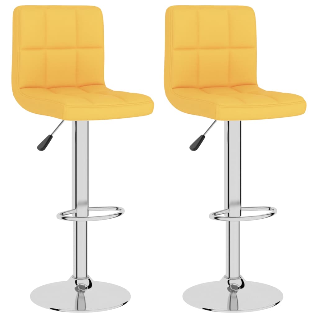 Tabourets de bar lot de 2 jaune moutarde tissu