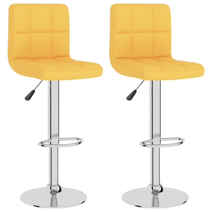 Tabourets de bar lot de 2 jaune moutarde tissu