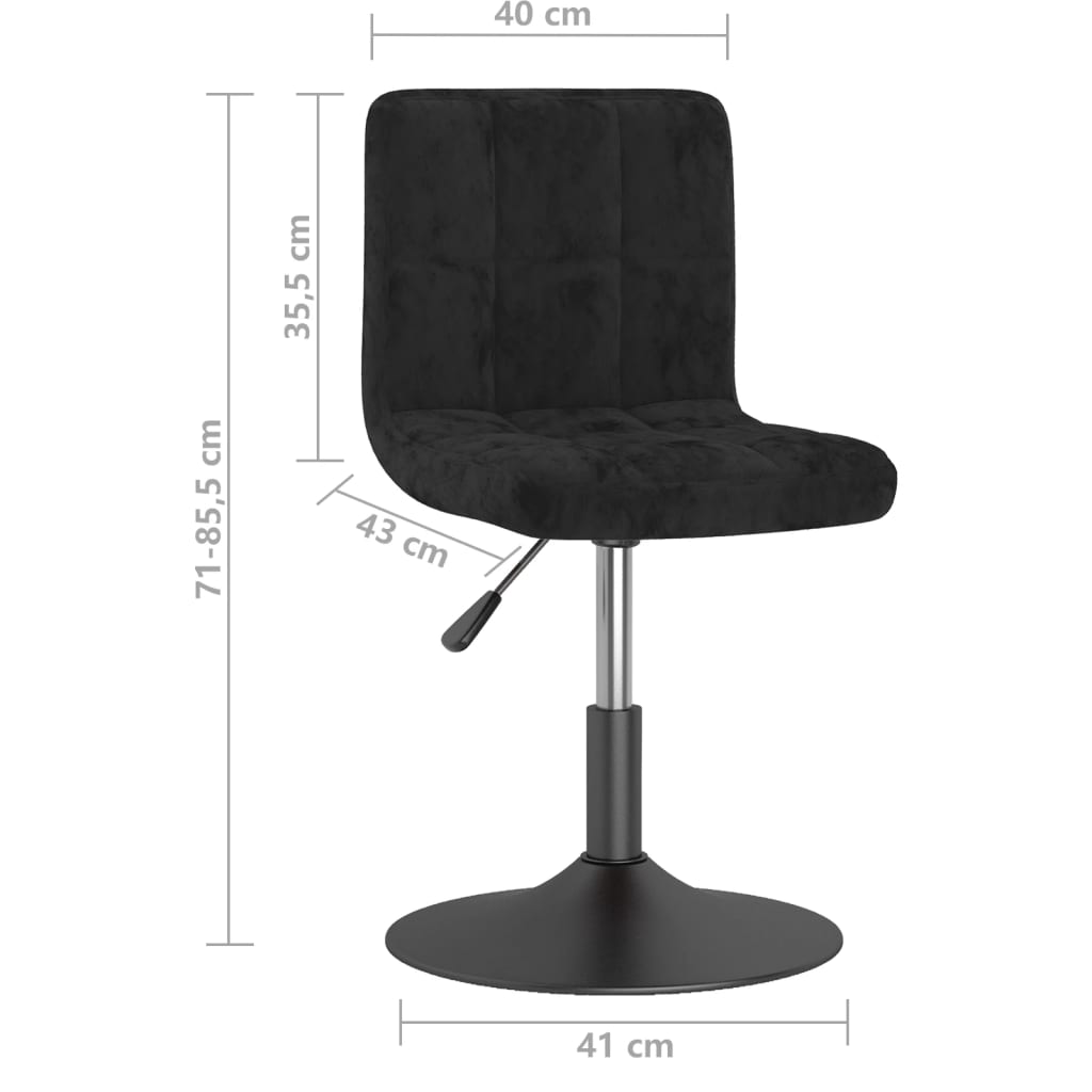 Tabouret de bar pivotant noir velours