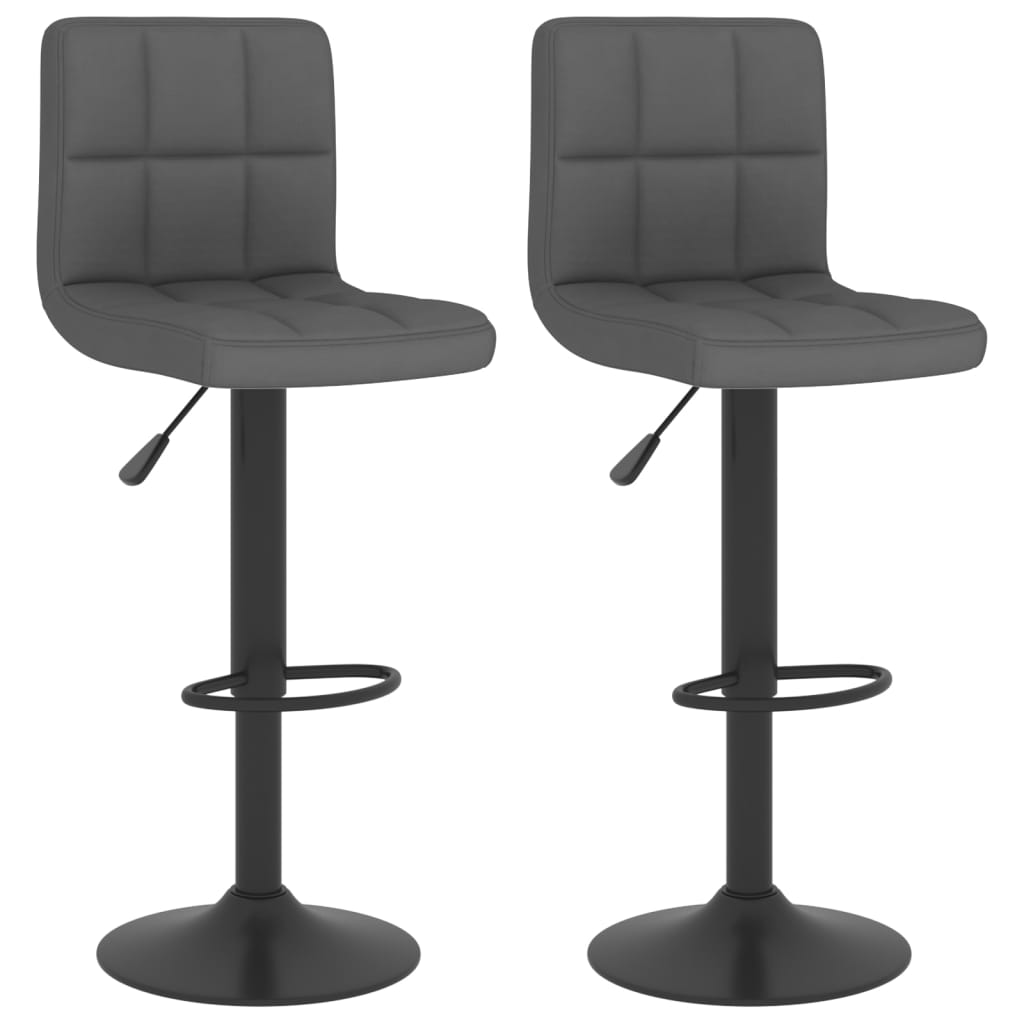 Tabourets de bar lot de 2 gris foncé tissu