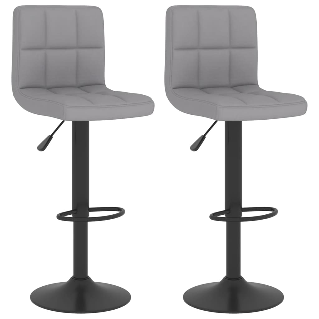 Tabourets de bar lot de 2 gris clair tissu