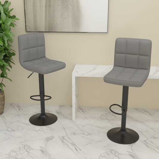 Tabourets de bar lot de 2 gris clair tissu