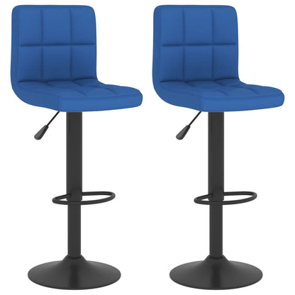 Tabourets de bar lot de 2 bleu tissu