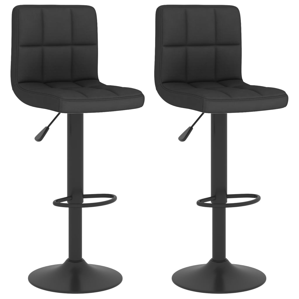 Tabourets de bar lot de 2 noir tissu